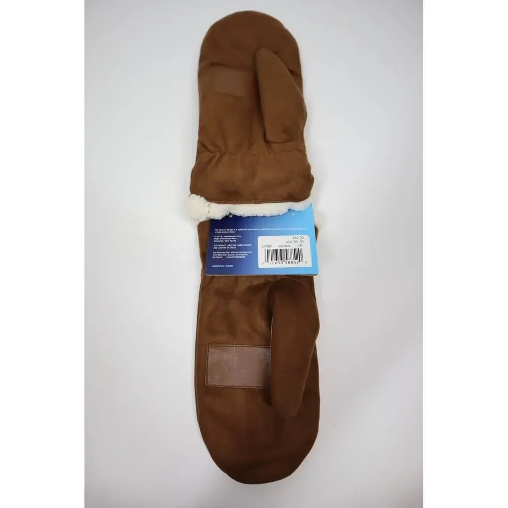 Isotoner Faux Suede Fur Lined Mittens with‎ Smart Touch